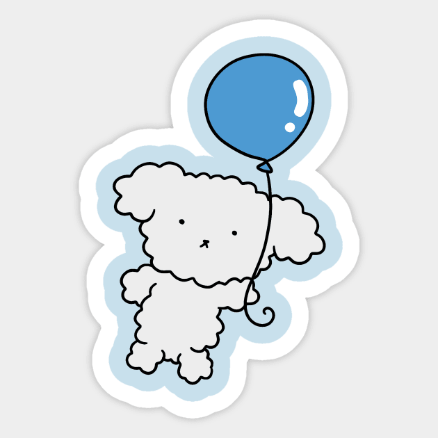 Blue Balloon Bichon Sticker by saradaboru